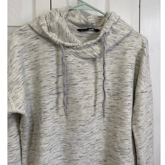 Abercrombie & Fitch Heather Gray Soft Oversized Cropped Hoodie XS - Picture 2 of 6